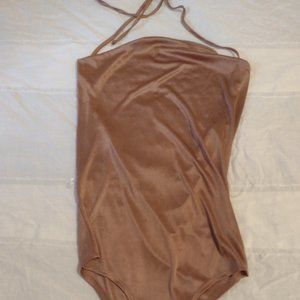 Polly & Esther rose-colored halter bodysuit NWOT